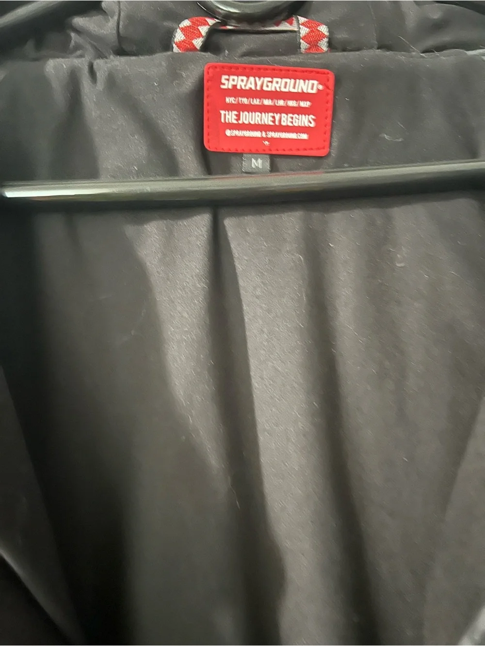 Sprayground Black Jacket with Red Label